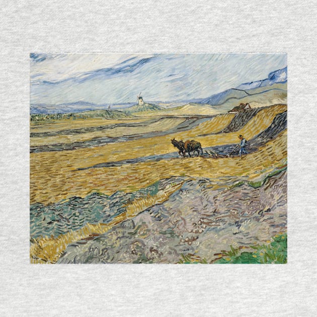 Enclosed Field with Ploughman - Vincent van Gogh by KargacinArt